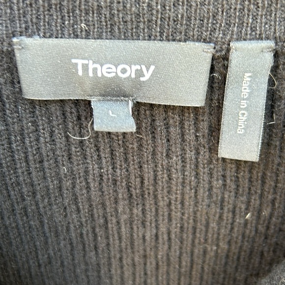 Theory Cashmere Sweater Men's Size Large Black 1/4 Zip - Picture 3 of 6